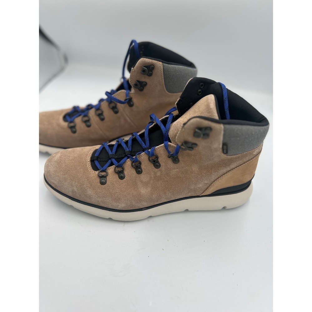 Cole Haan Zerogrand Hiker Boots Mens 11M Tan Suede Leather Blue Laces C35580